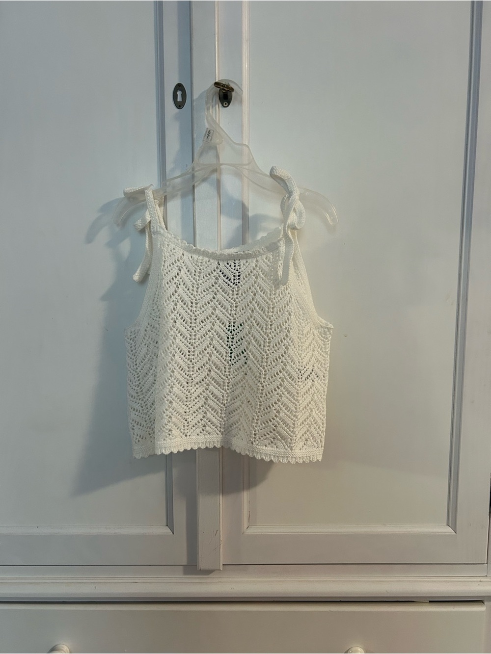 GAP White Crochet Tie-Strap Camisole
